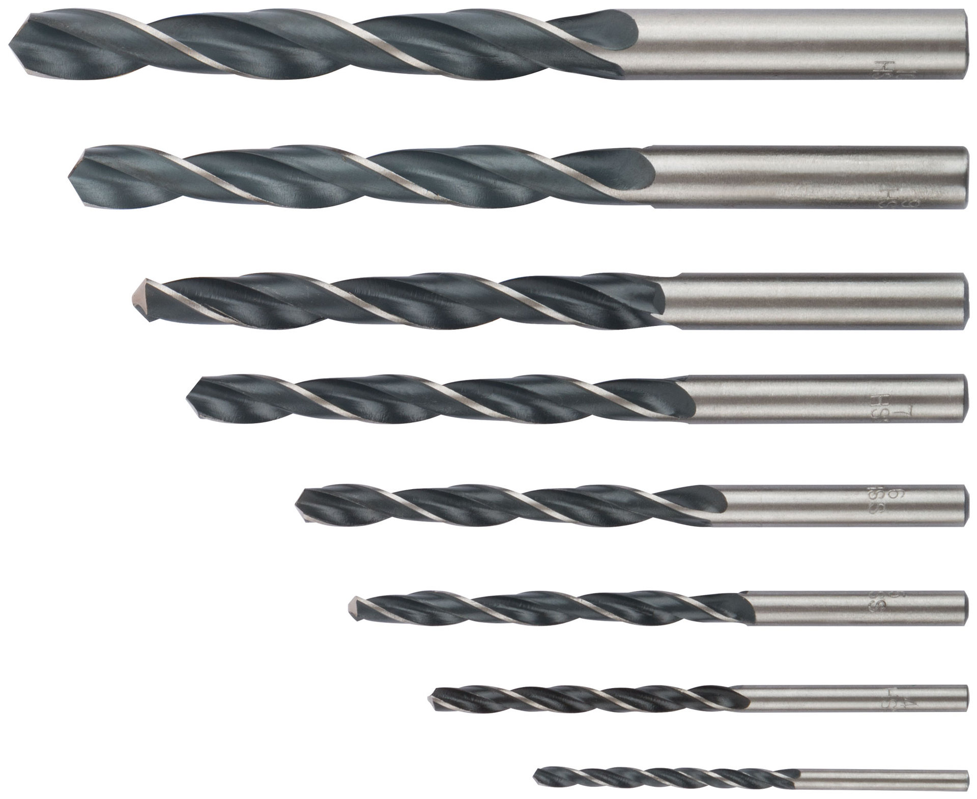 Набор сверл по металлу HSS черненых, 8 шт. (3-4-5-6-7-8-9-10 мм) (33855)