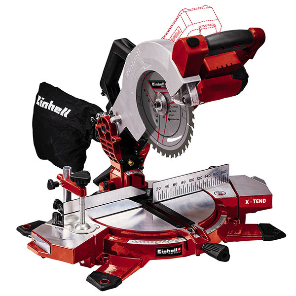 Пила торцовочная акк. Einhell PXC TE-MS 18/210 Li, 18В,210х30мм,пропил 120х60мм,без АКК и ЗУ (4300890)