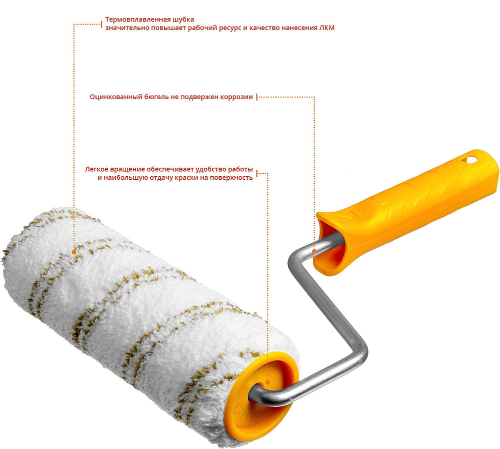 Валик игольчатый для гипсокартона в сборе металлические иглы ручка 500 мм Professional STAYER 32х150 мм 0395-15  