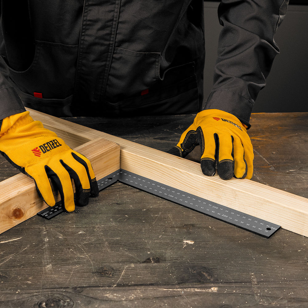 Угольник, 200 х 300 мм, алюминиевый, лазерная гравировка Denzel (32392)