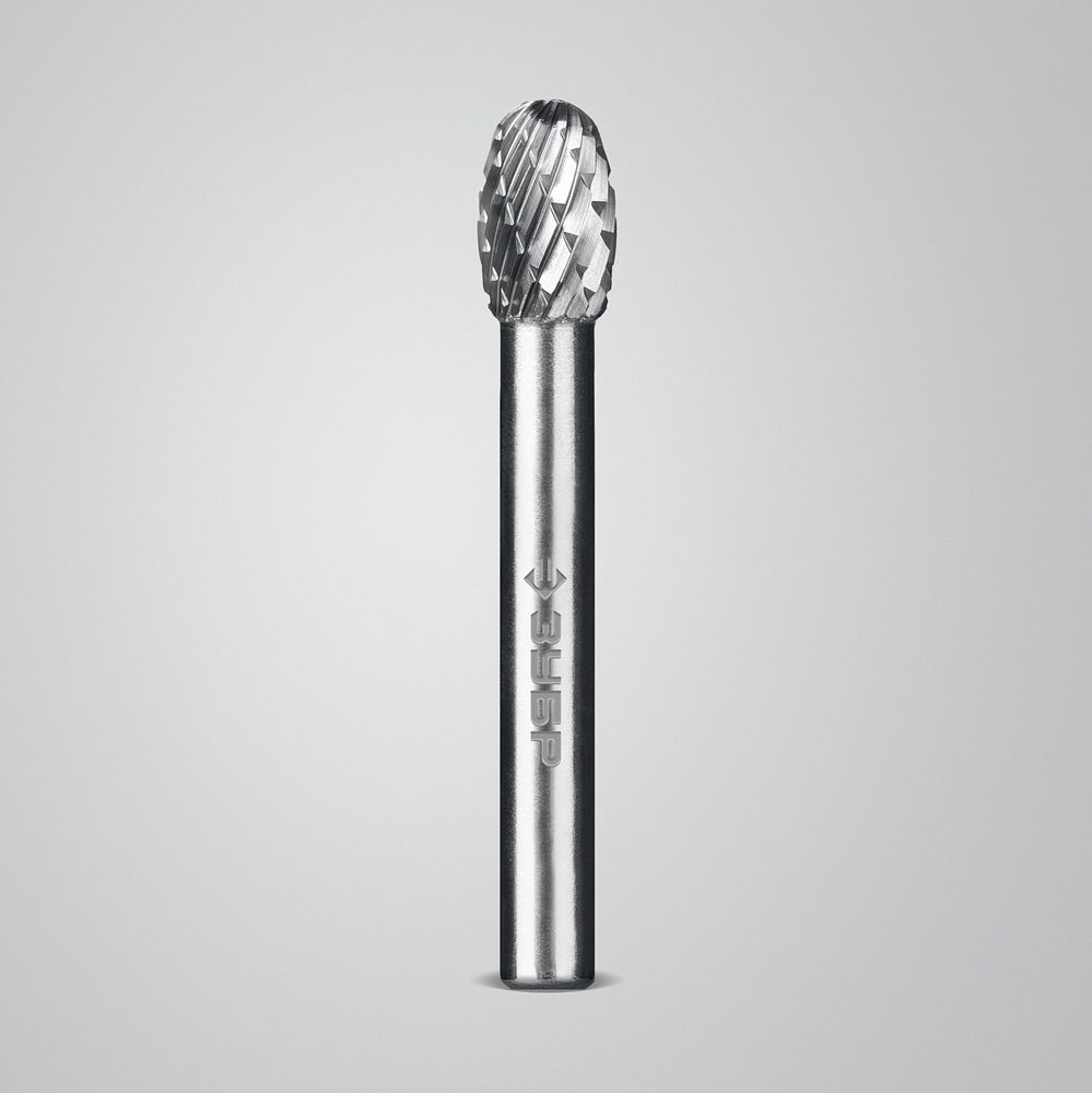 Борфреза твердосплавная 8?13 мм тип E овал радиус 3.7 мм хв-к 6 мм Профессионал ЗУБР 28804-8-13