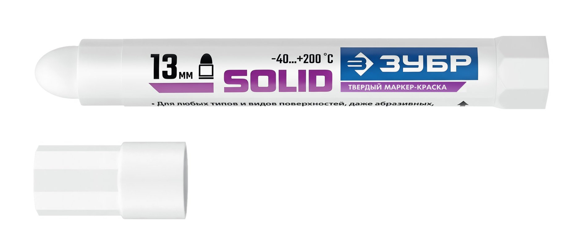 ЗУБР МКТ-1300 белый, 10-13 мм твердый маркер-краска (06350-8)