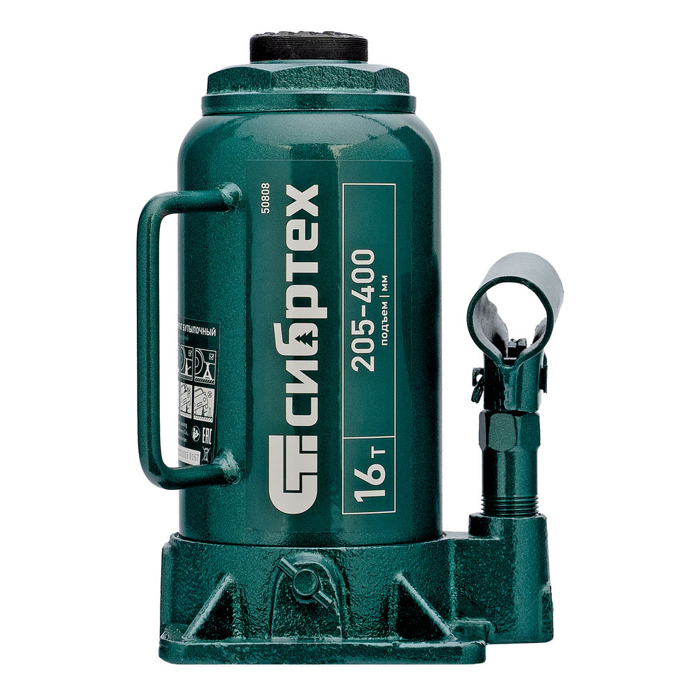 Домкрат гидравлический бутылочный, 16 т, 205-400 мм Сибртех