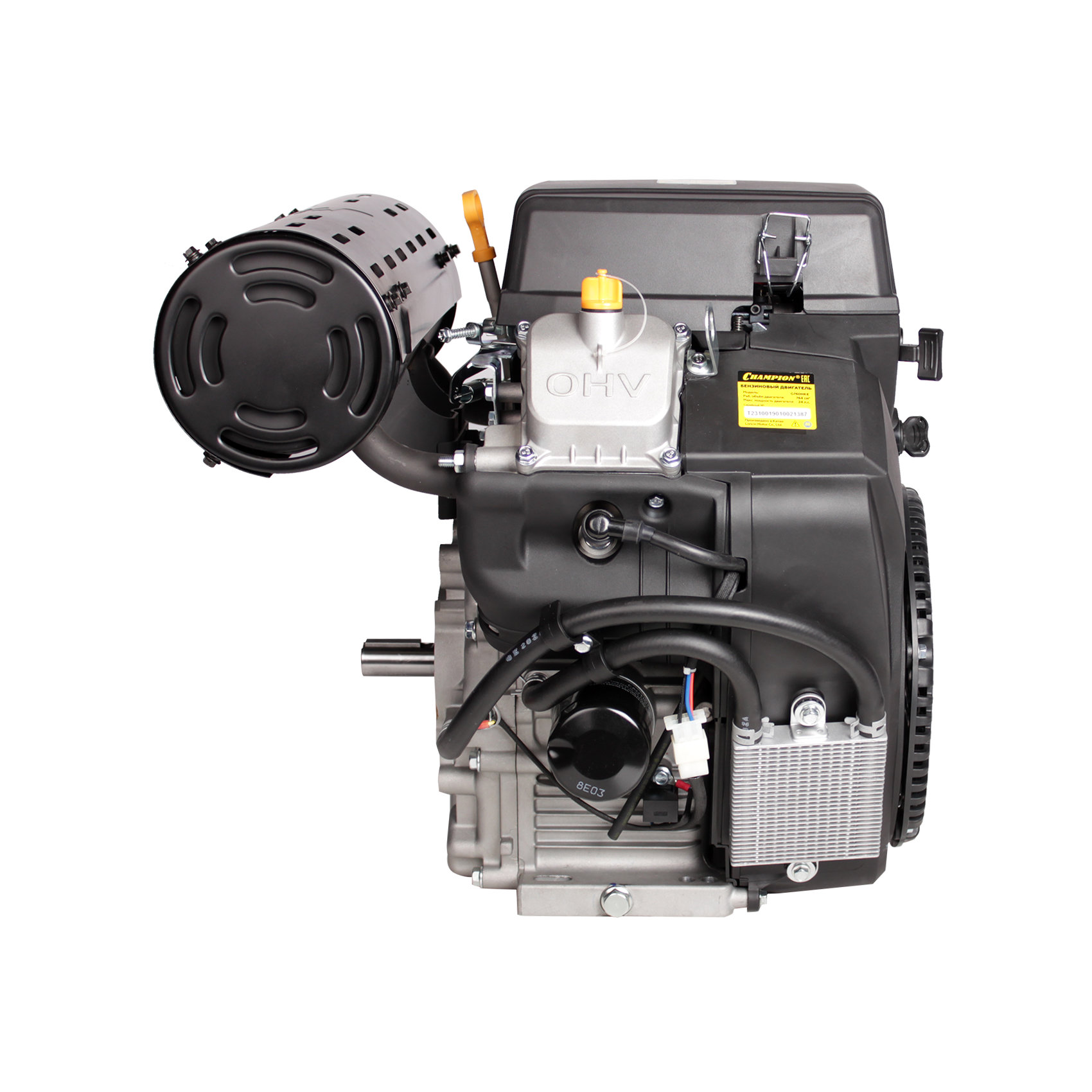 Двигатель 24лс/18кВт 764см? 25мм 48,5кг шпонка эл.стартер выход 12В/260Вт CHAMPION G760HKE