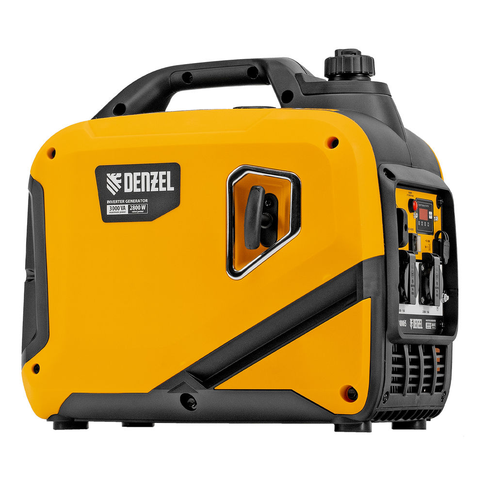 Генератор инверторный GS-3000iS, 3,0 кВт, 230 В, закрытый корпус, ручной старт DENZEL (94716)