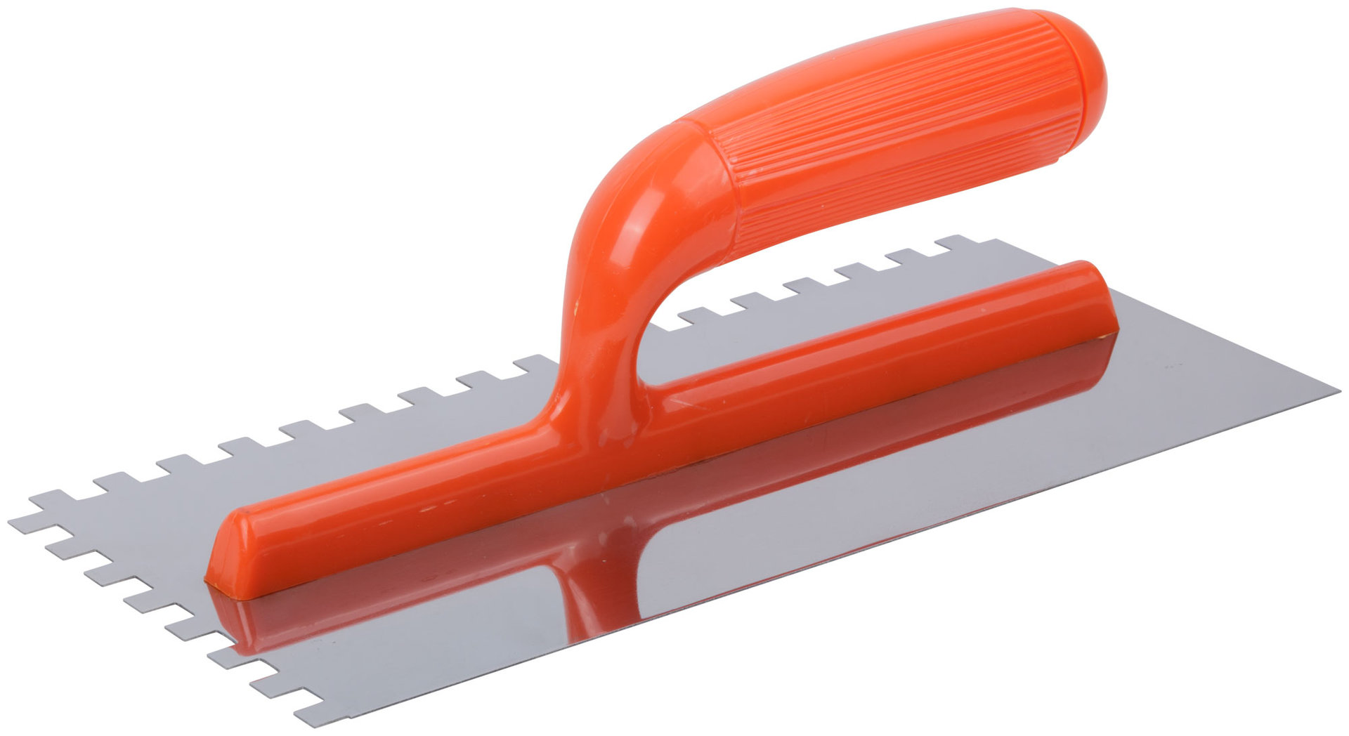 Гладилка нержавеющая с пластик.ручкой, 280х130 мм зубчатая 8х8 мм (05168)