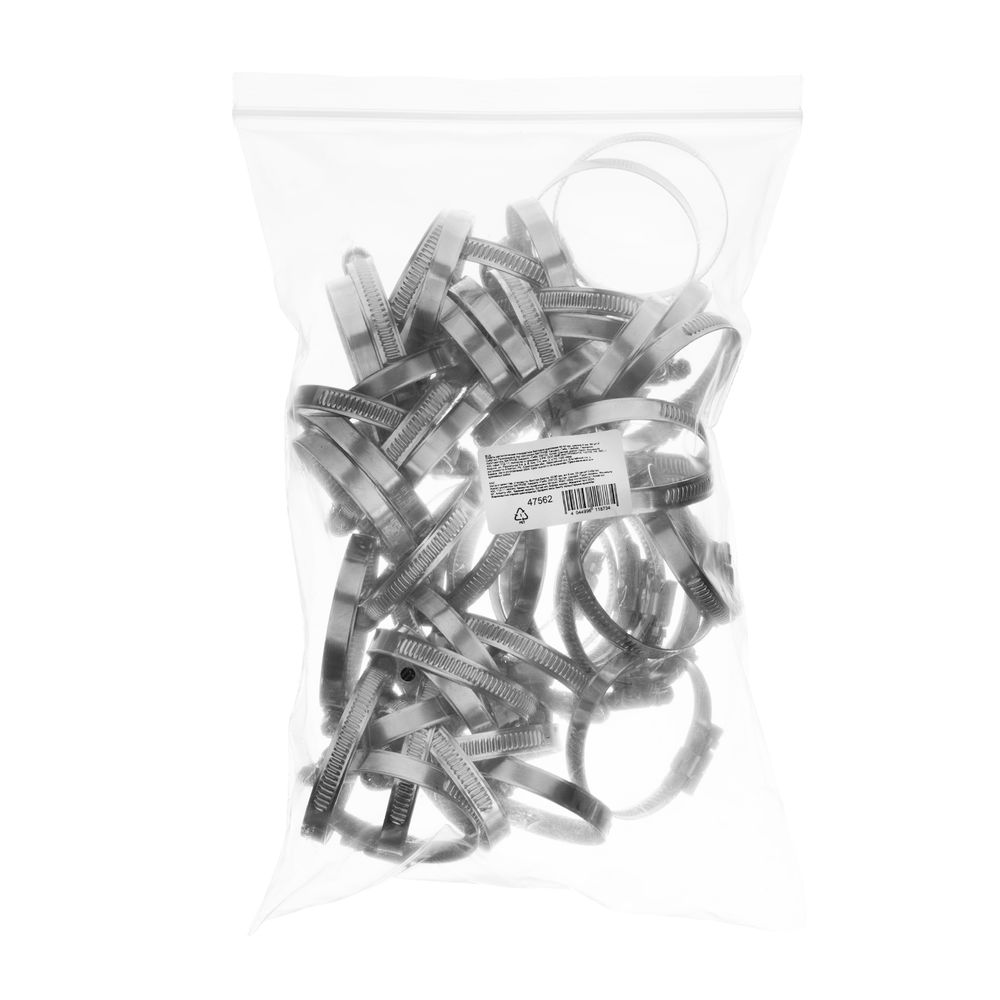 Хомуты металлические, Стандартное болтовое крепление 40-60 мм, 50 штук в упаковке, ширина 9 мм Сибртех (47562)