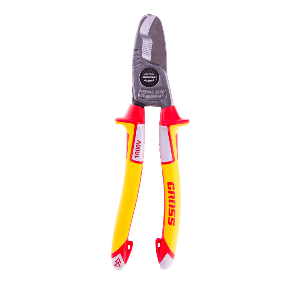 Кабелерез, диэлектрические рукоятки до 1000 В, трехкомпонентные рукоятки, 210 мм Gross (17728)