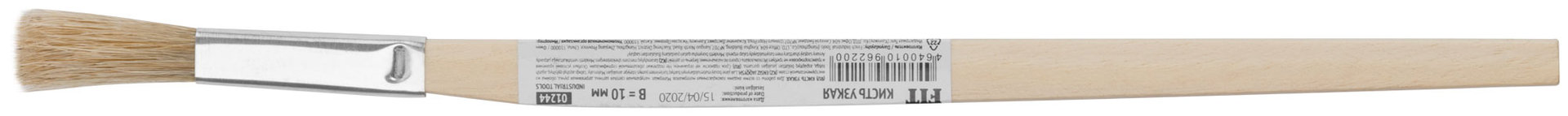 Кисть узкая, натуральная светлая щетина, деревянная ручка 10 мм (01244)