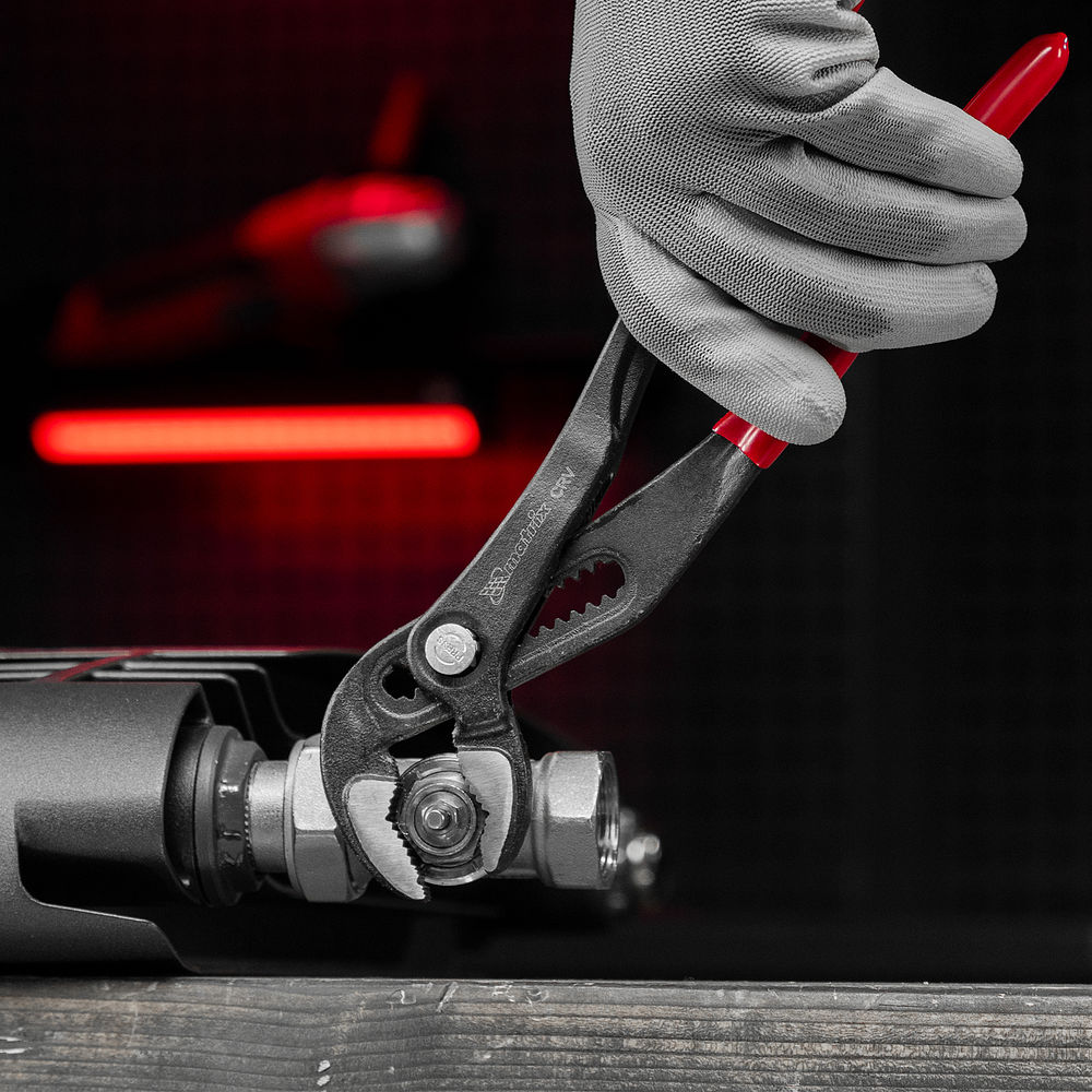 Клещи переставные 250 мм, кнопочный механизм, хром-ванадий, обливные рукоятки Matrix (17926)