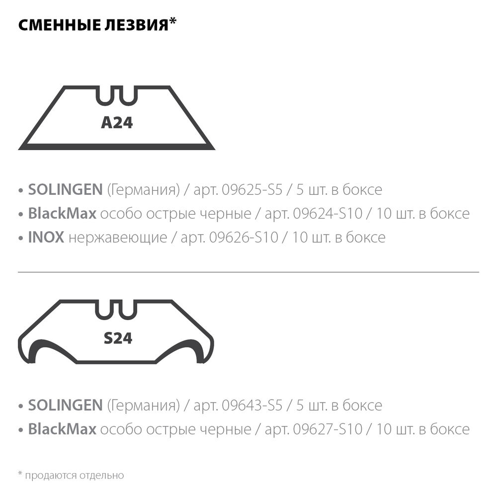 Нож компактный складной с трапециевидным лезвием, тип А24 Helfer KRAFTOOL 09242