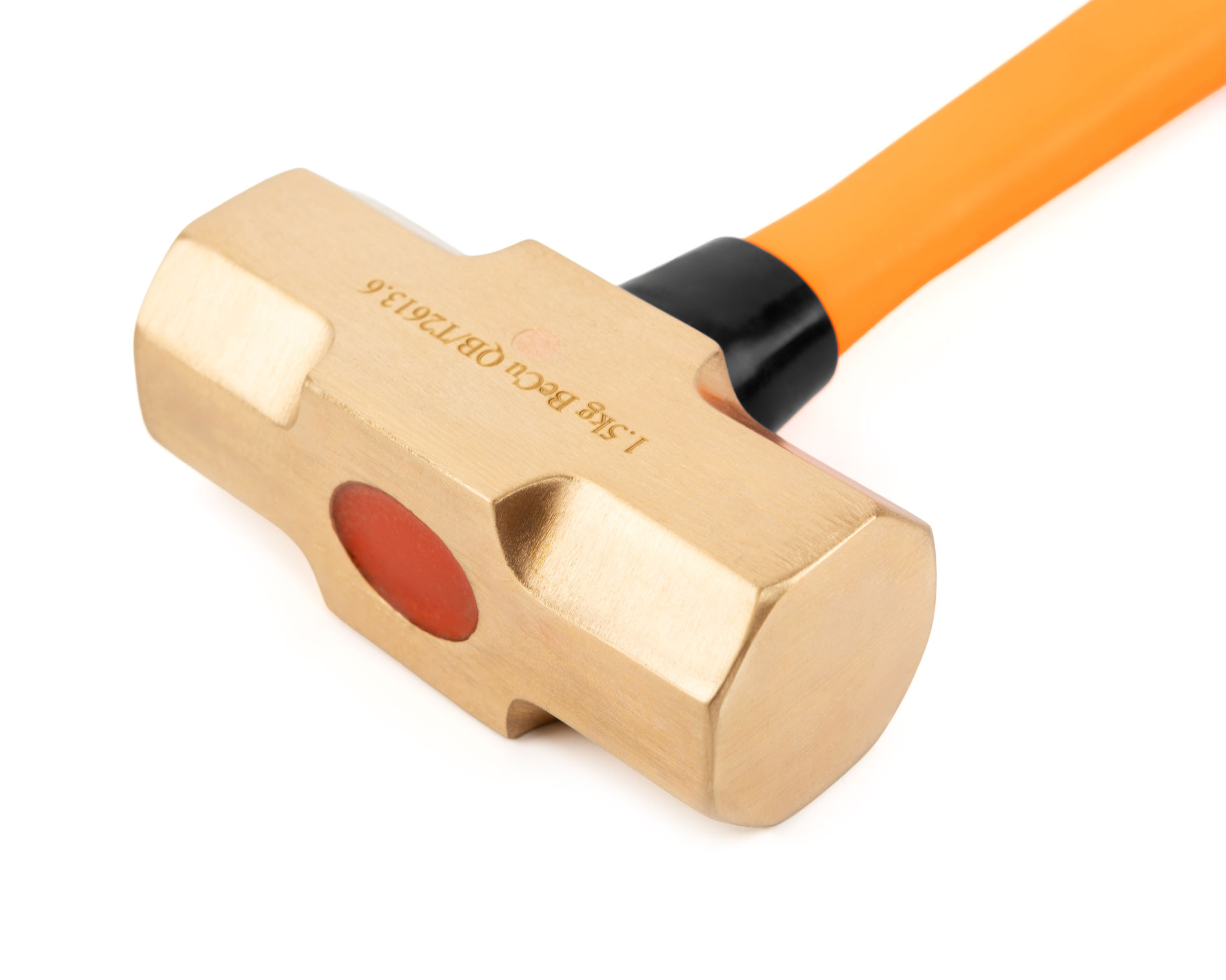 Кувалда тупоносая 1,5 кг BeCu рукоятка фибергласс искробезопасная, HORTZ