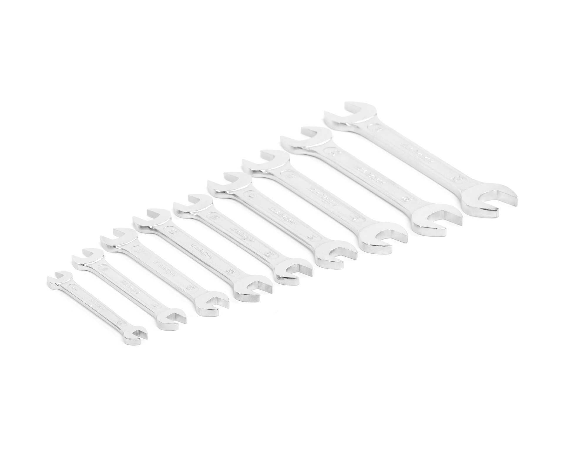 Набор ключей гаечных (рожковых) двусторонних 9 шт. (6-24) хромированных HORTZ