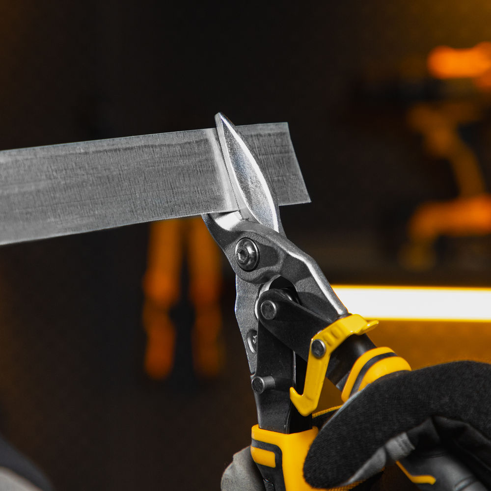 Ножницы по металлу, 270 мм, прямой рез, сталь-CrMo, трехкомпонентные рукоятки Denzel (78370)