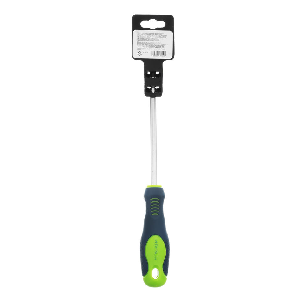 Отвертка, PH3 х 150 мм, CrV, двухкомпонентная рукоятка Сибртех