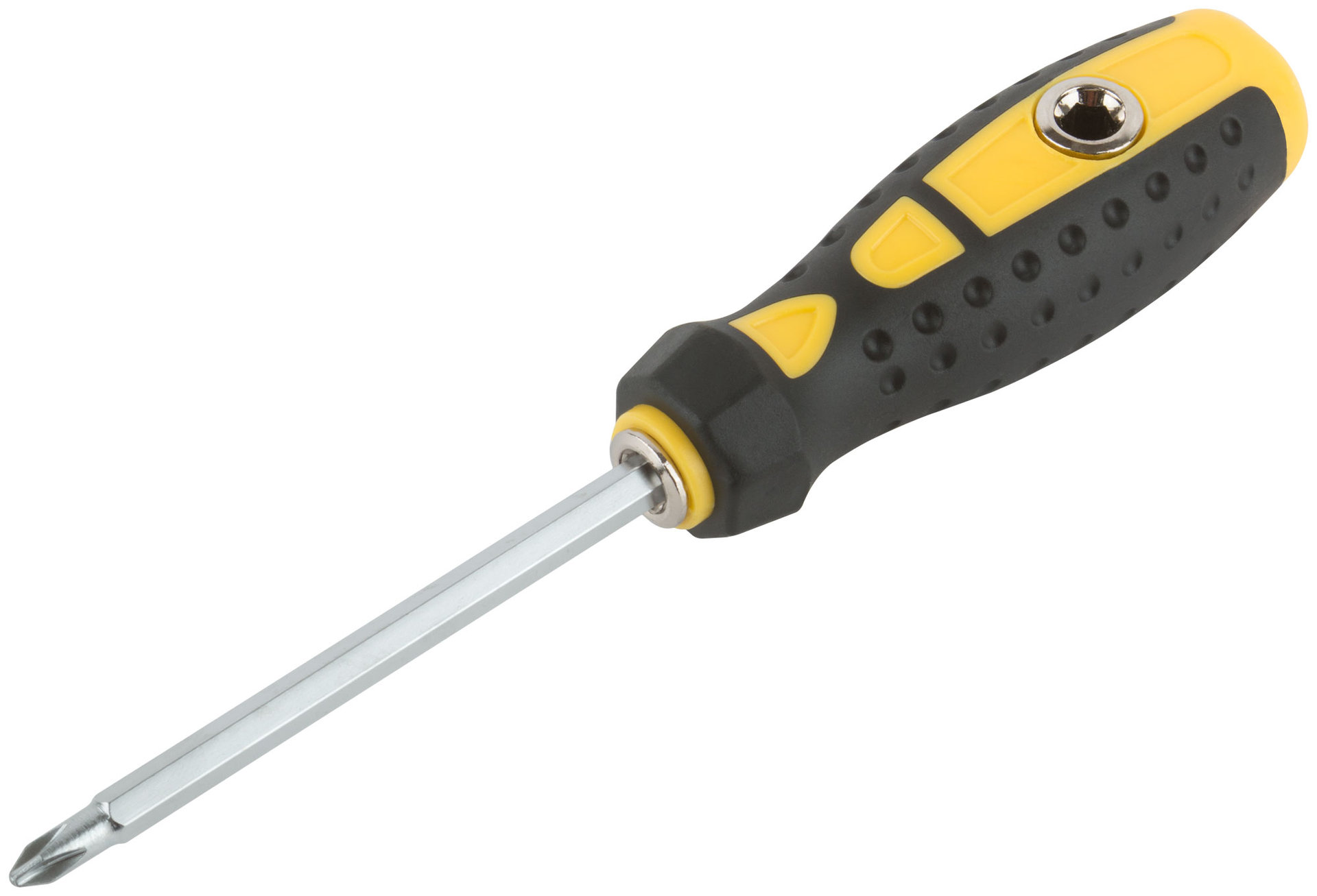 Отвертка с переставным жалом Профи, прямая и Т-обр., CrV сталь, прорезин.ручка, 6х130 мм РН2/SL6 (56230)