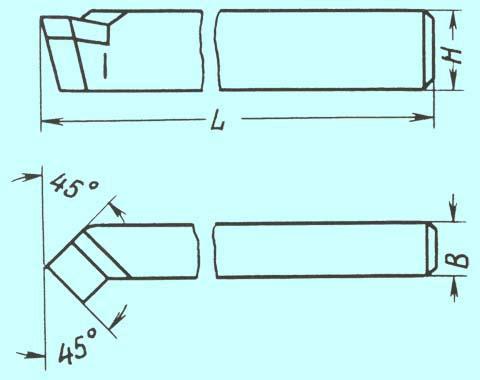 Резец проходной отогнутый 25х16х140 тв. сплав (без маркировки марки сплава)