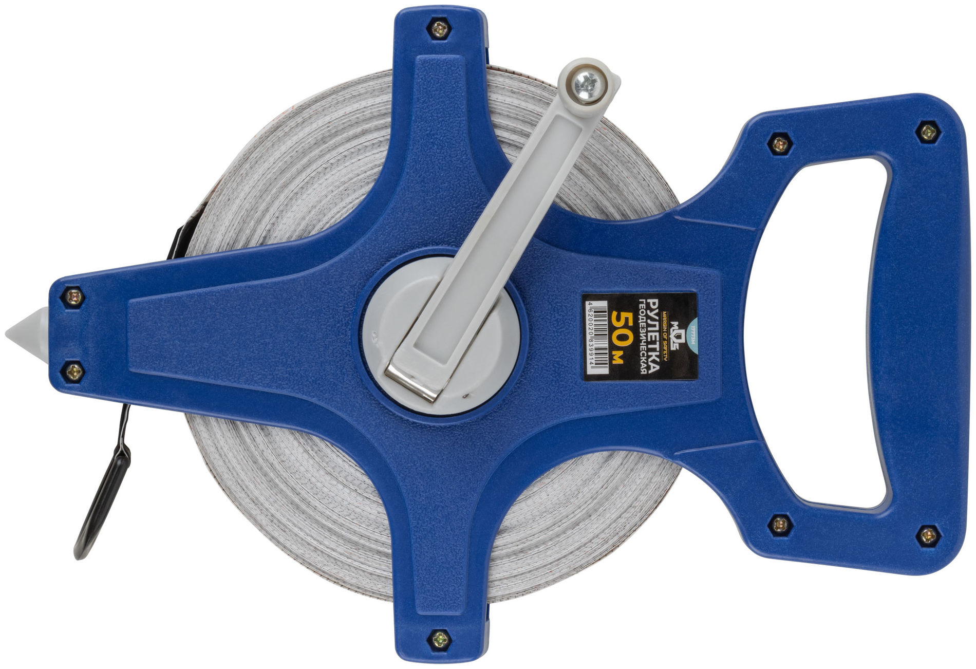 Рулетка геодезическая, открытый корпус, фибергласовая лента 50 м (17773М)