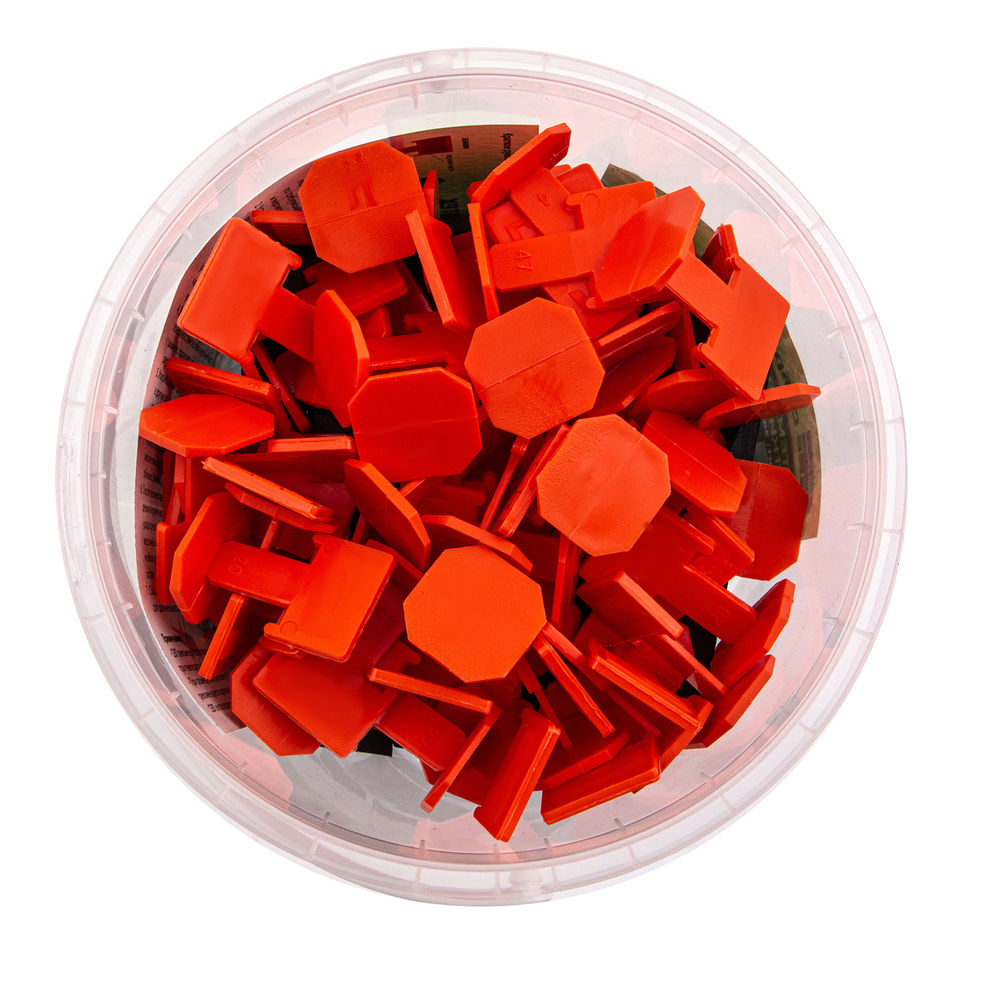 Система выравнивания плитки (СВП) комплект: зажимы, клинья (50/50 шт) упаковка ведро Сибртех (88070)