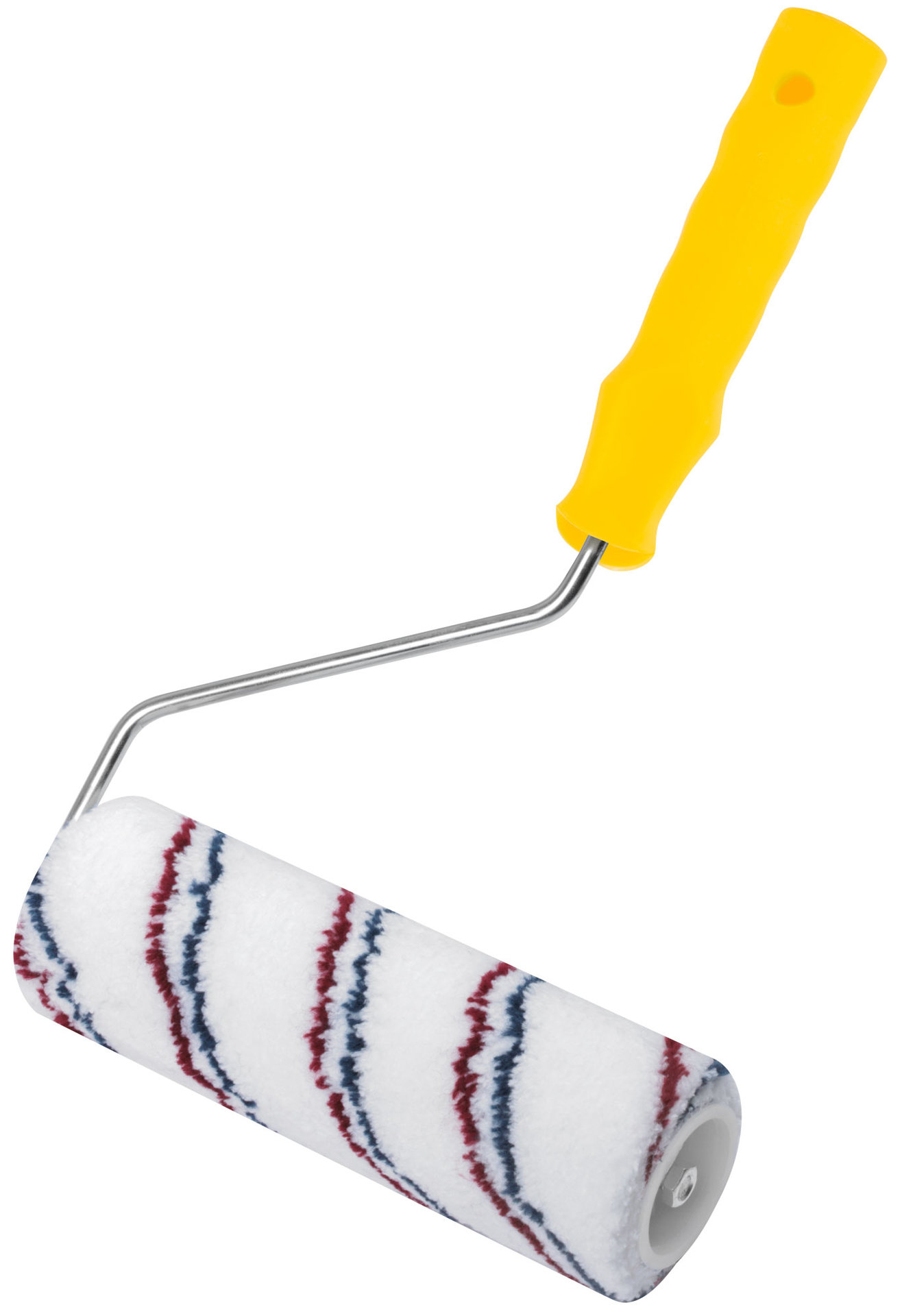 Валик микроволокно, белый с красной и синей полосками, диам. 40/63 мм; ворс 12 мм, 180 мм (01843)