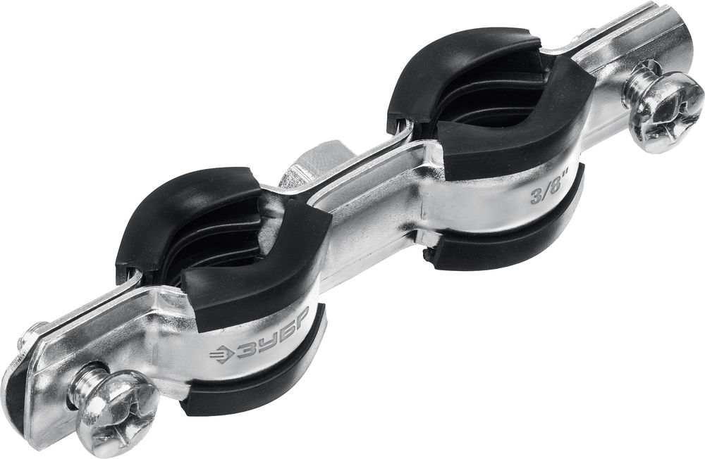 Хомут трубный двойной 3/8, цинк, 8 шт ЗУБР 37890-15-19  