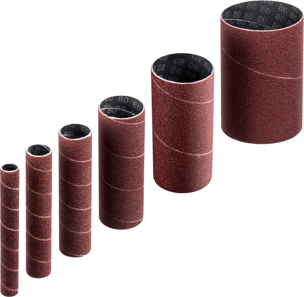 Набор втулок шлифовальных для станка СШО-500 МАСТЕР 6 шт: 13; 19; 26; 38; 51; 76 мм высота 115 мм Р80 ЗУБР 35649-H6-80