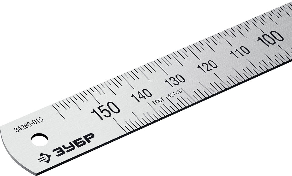 Усиленная нержавеющая линейка длина 0.15 м Профессионал ЗУБР Про-15 34280-015