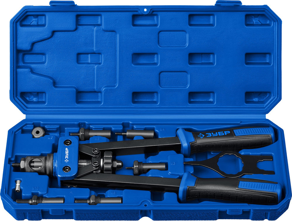 Заклепочник резьбовой двуручный М3–М10 в кейсе Профессионал Р-М10 ЗУБР 31056