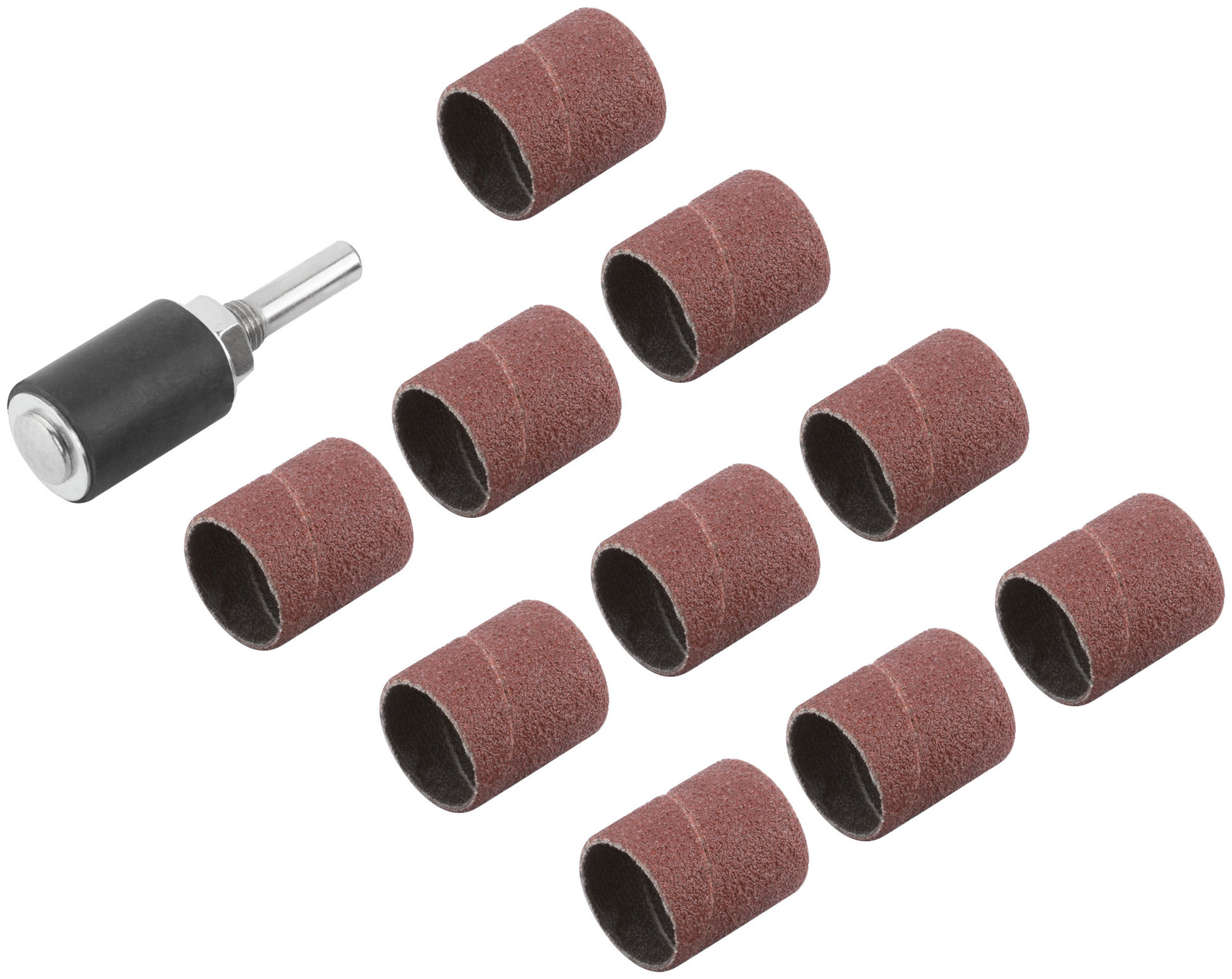 Бандаж наждачный и барабан наждачный, набор 10+1 шт. (36914)