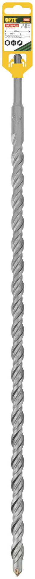 Бур по бетону SDS PLUS, Профи, W-образная вставка, двойная спираль, 18 х 600 мм (32855)