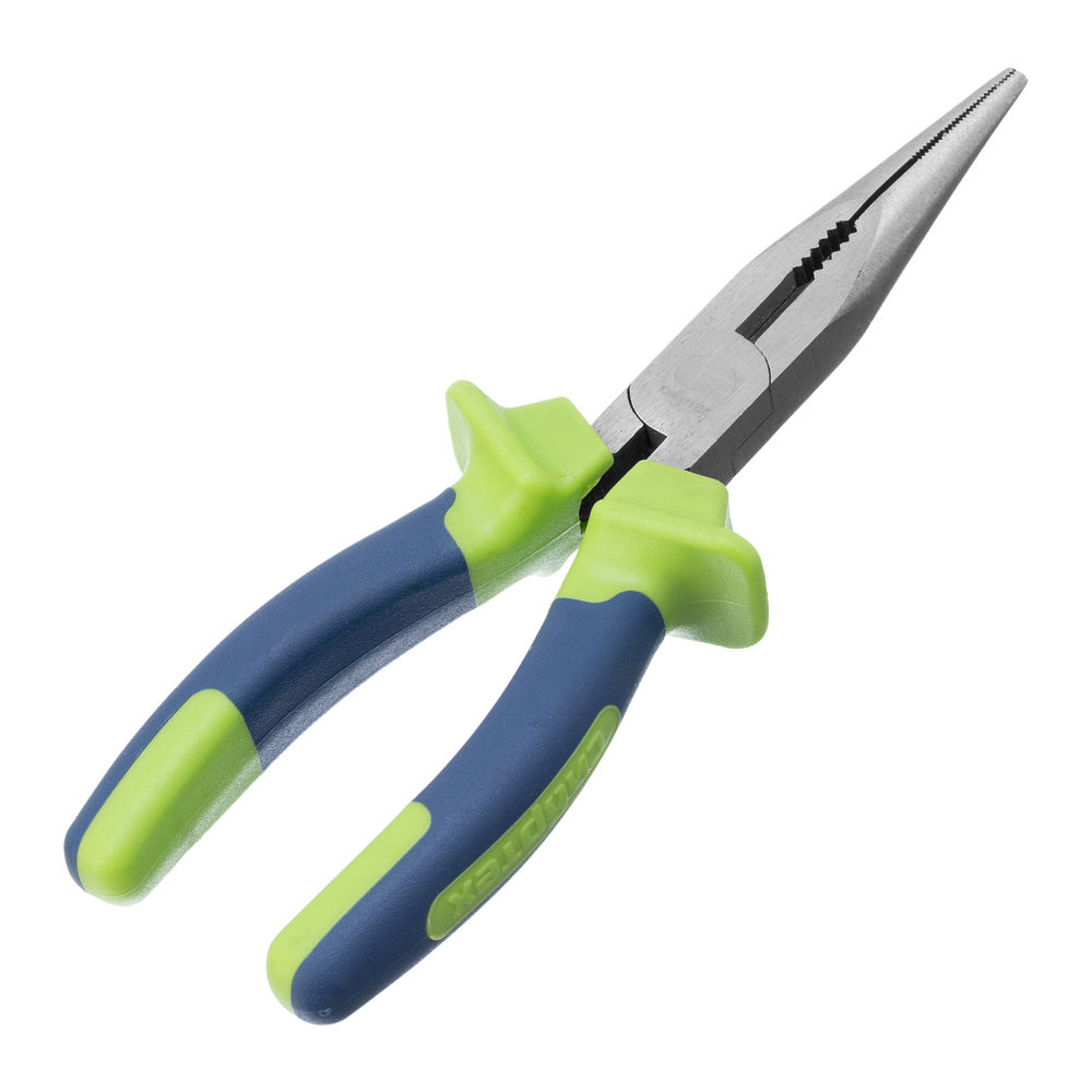 Длинногубцы прямые, 180 мм, двухкомпонентные рукоятки Сибртех (17105)