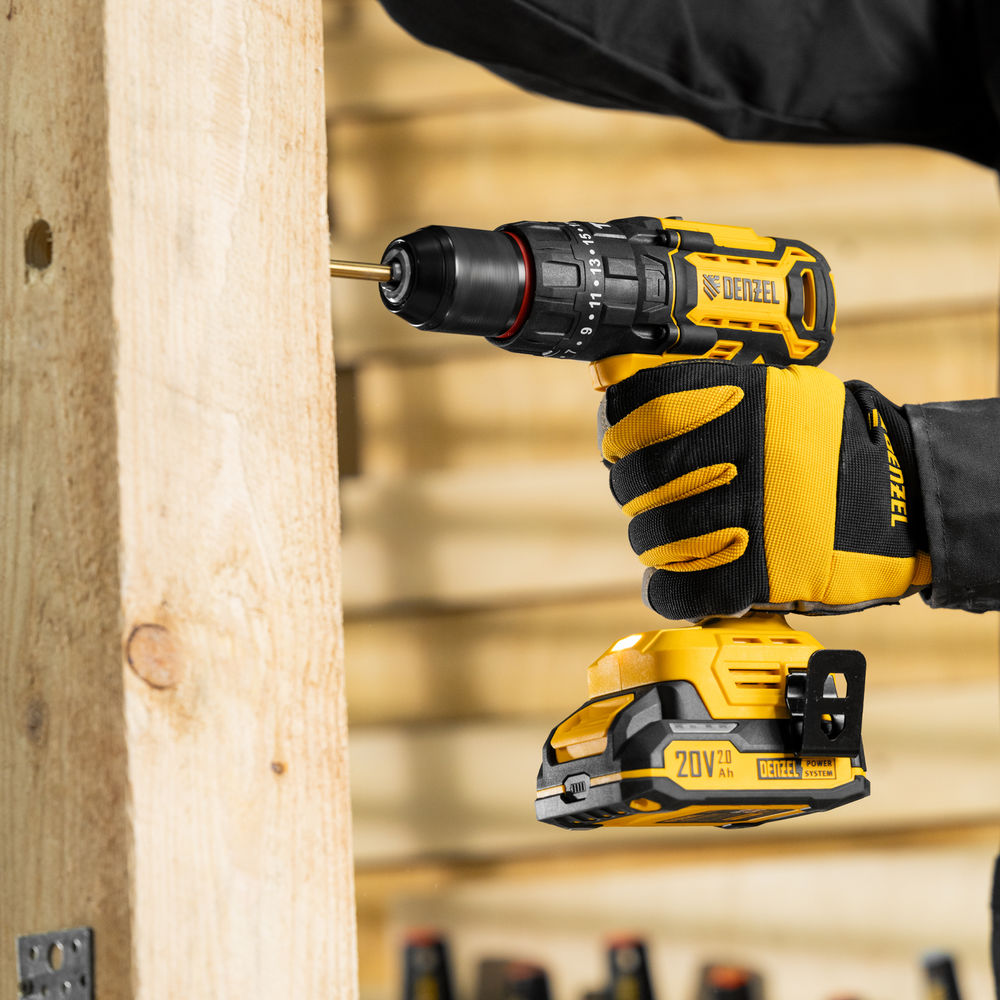 Дрель-шуруповерт аккумуляторная ударная бесщет. CIDH-BL-20, Li-Ion, 20 В// Denzel (26137)