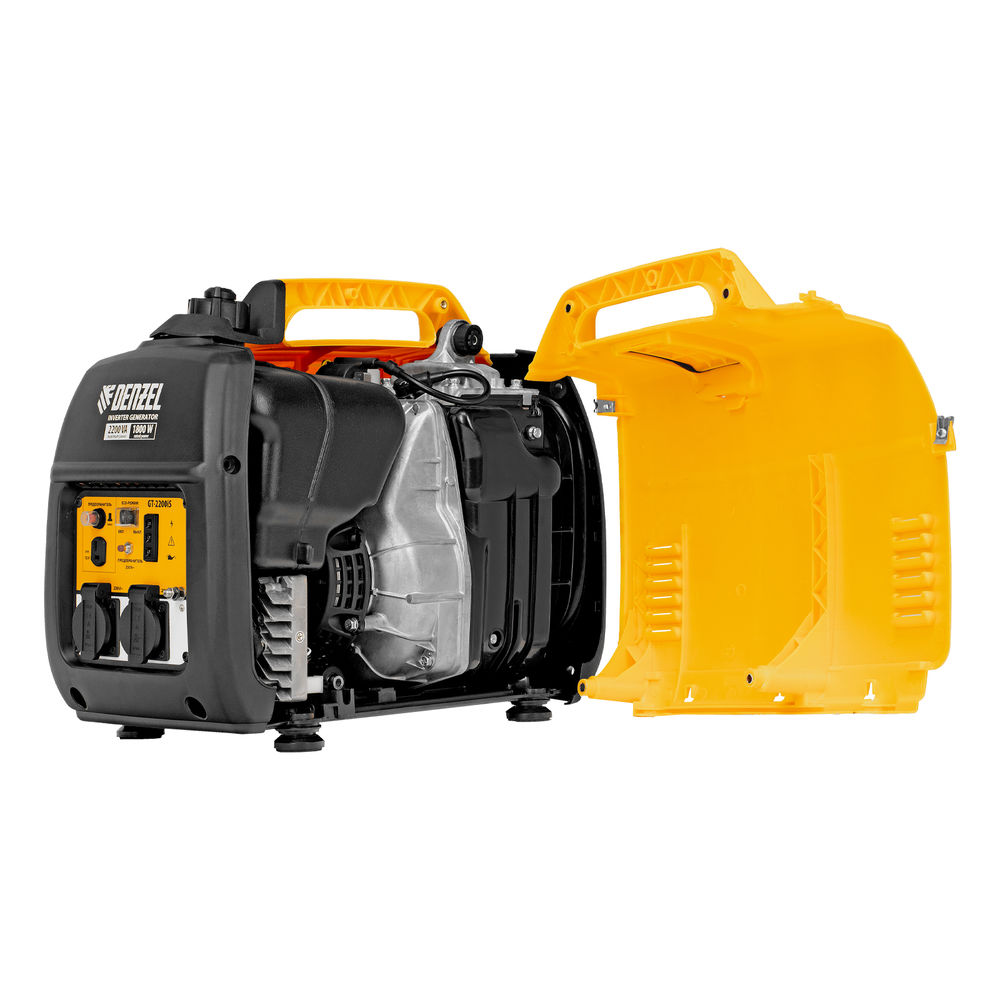 Генератор инверторный GT-2200iS, 2.2 кВт, 230 В, бак 4 л, закрытый корпус, ручной старт Denzel (94702)