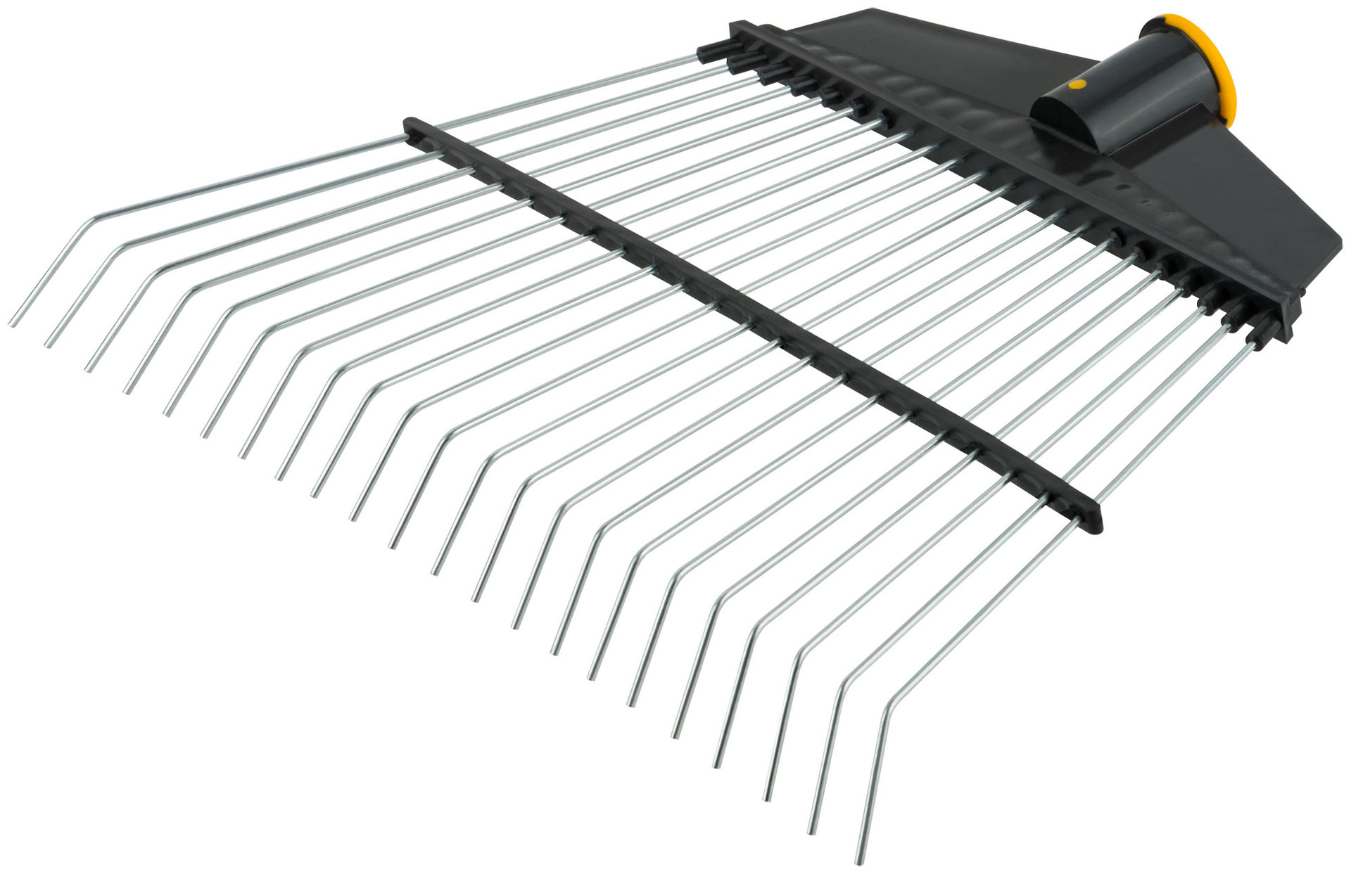 Грабли веерные проволочные (пластмассовая основа), 22 зуба, 290х430 мм, без черенка (76943)