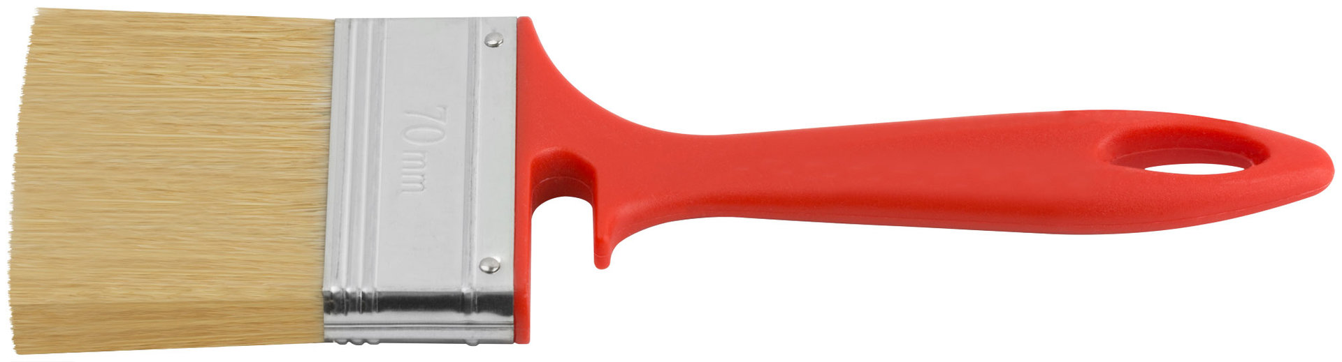Кисть флейцевая Крафт, натур.светлая щетина, пластиковая ручка с выемкой 70 мм (00844)