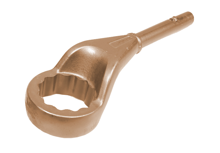 Ключ накидной односторонний 70 мм усиленный омеднение HORTZ