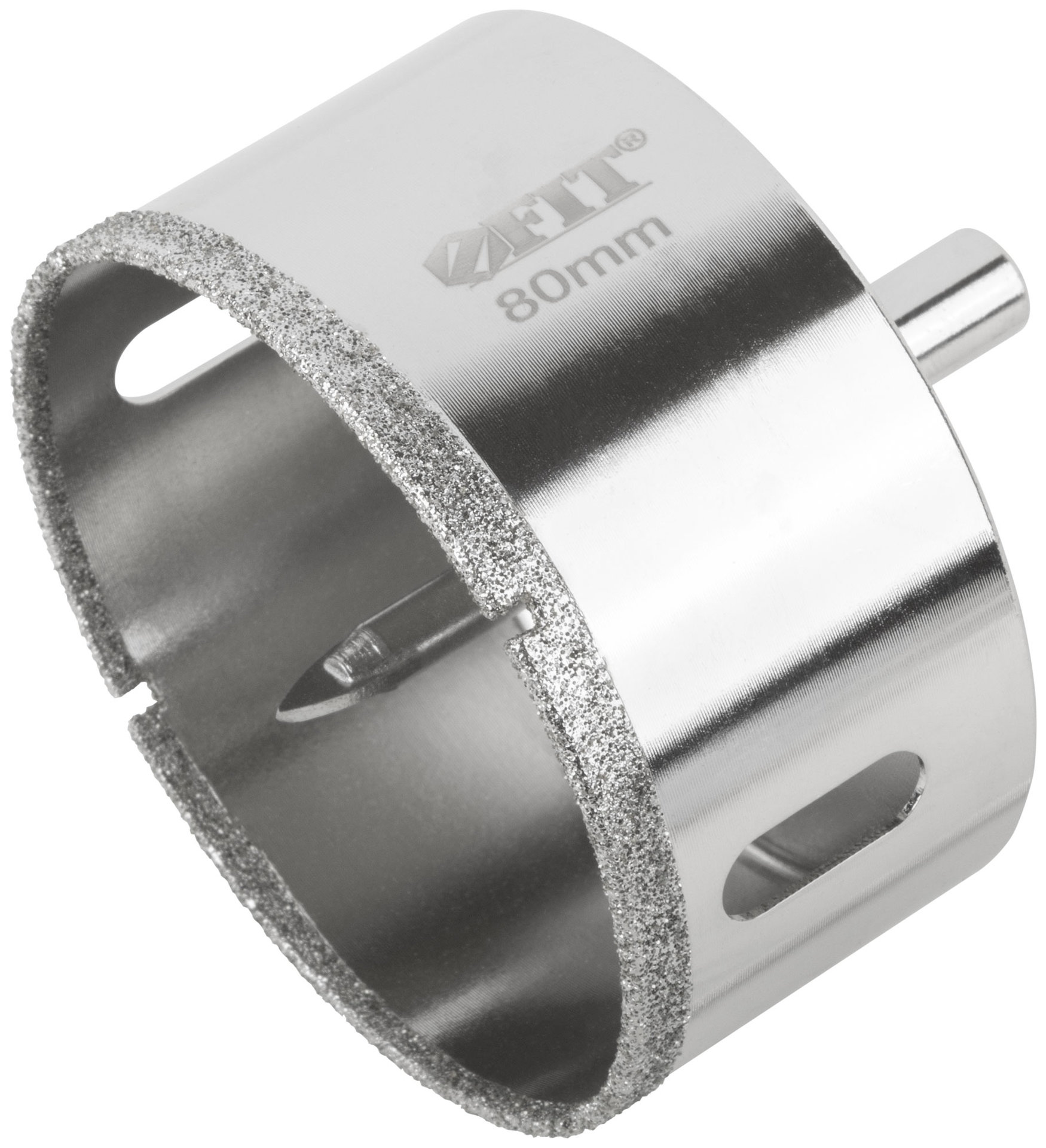 Коронка кольцевая по керамограниту, камню и кафелю алмазная с центровочным сверлом 80х70 мм (16228)