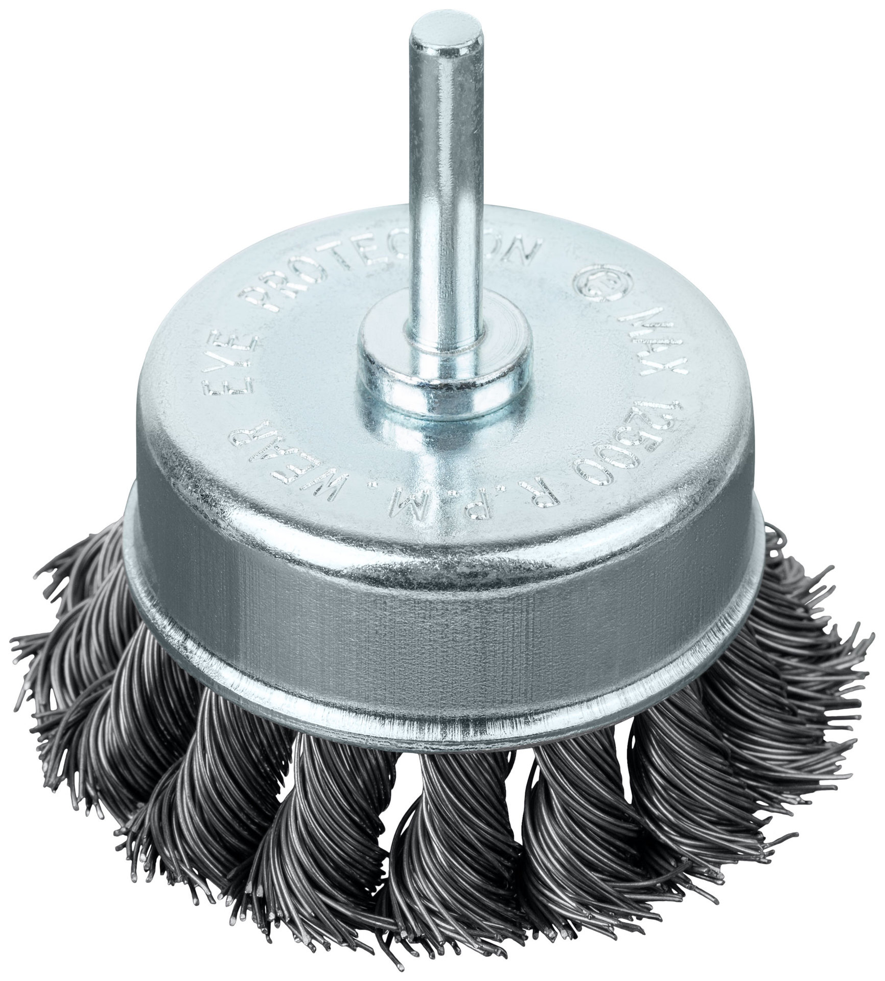 Корщетка-чашка, со штифтом, стальная витая проволока 70 мм (38595)
