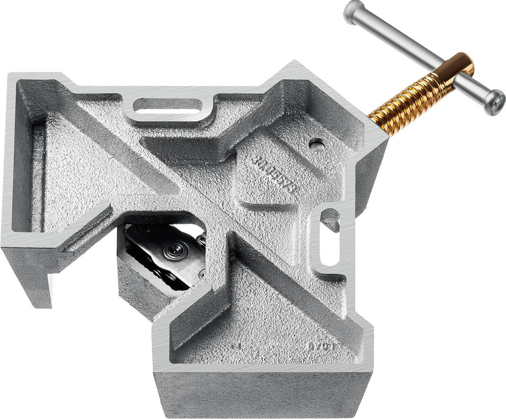 Экстрамощная стальная угловая струбцина для сварочных работ Extrem C90, глубина зажима 90 мм KRAFTOOL 32201