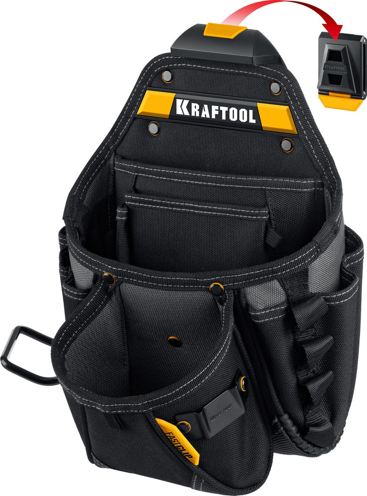 Сумка поясная 350 х 260 мм с быстросъёмным креплением FastClip KP-27 KRAFTOOL 38773