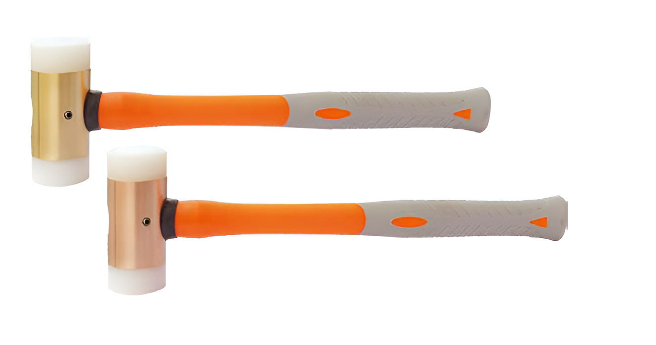 Кувалда нейлоновая 0,8 кг AlCu рукоятка фиберглас искробезопасная 191E-1002, HORTZ