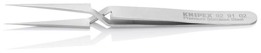 Пинцет прецизионный крестовидный, нерж, 120 мм, гладкие прямые игловидные губки (KN-929102)