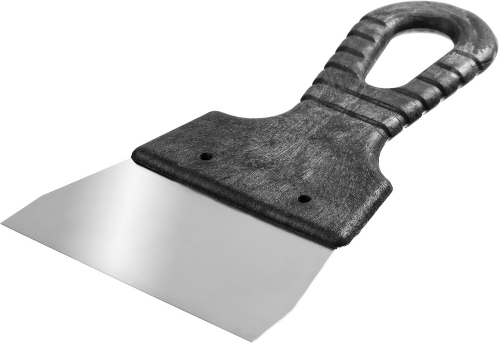 Шпатель нержавеющий 100 мм, пластиковая ручка СИБИН 10079-100_z01