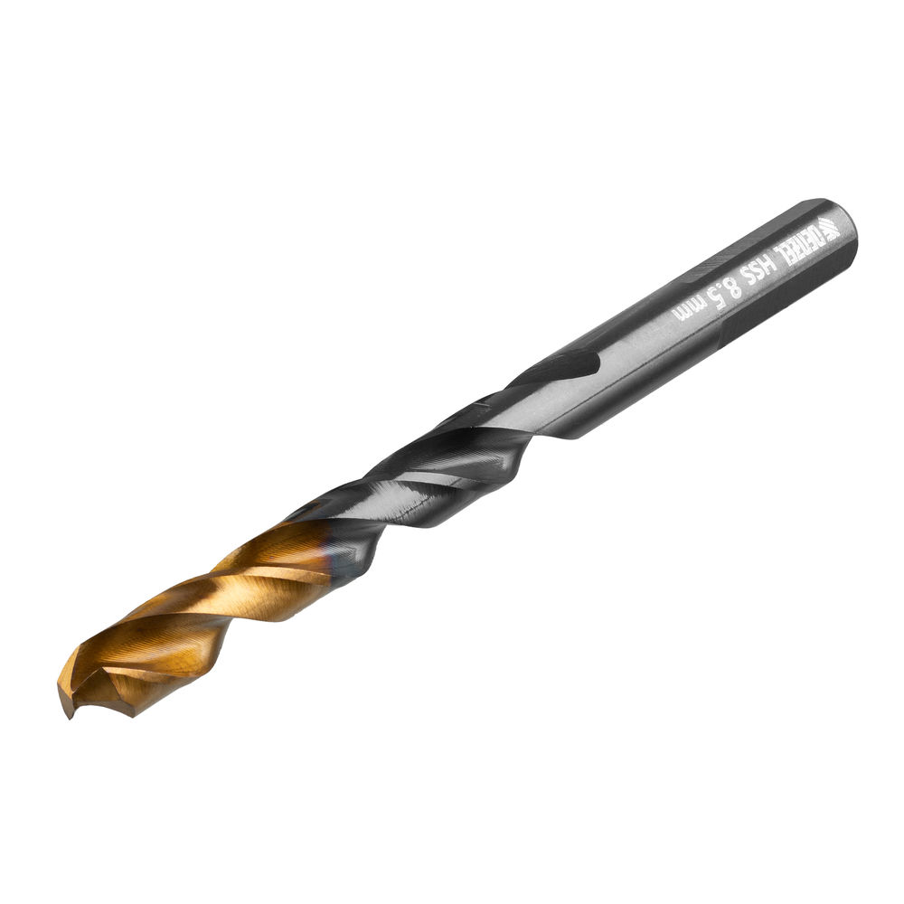 Сверло по металлу, 8,5 мм, HSS-Tin, Golden Tip, 8 шт. Denzel (717220)