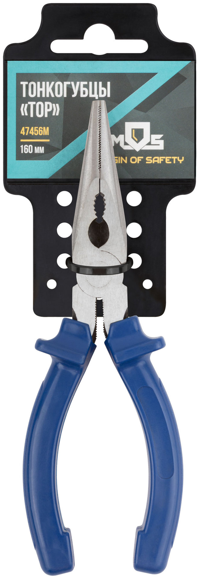 Тонкогубцы Тор, инстр. сталь, пластиковые ручки 160 мм (47456М)