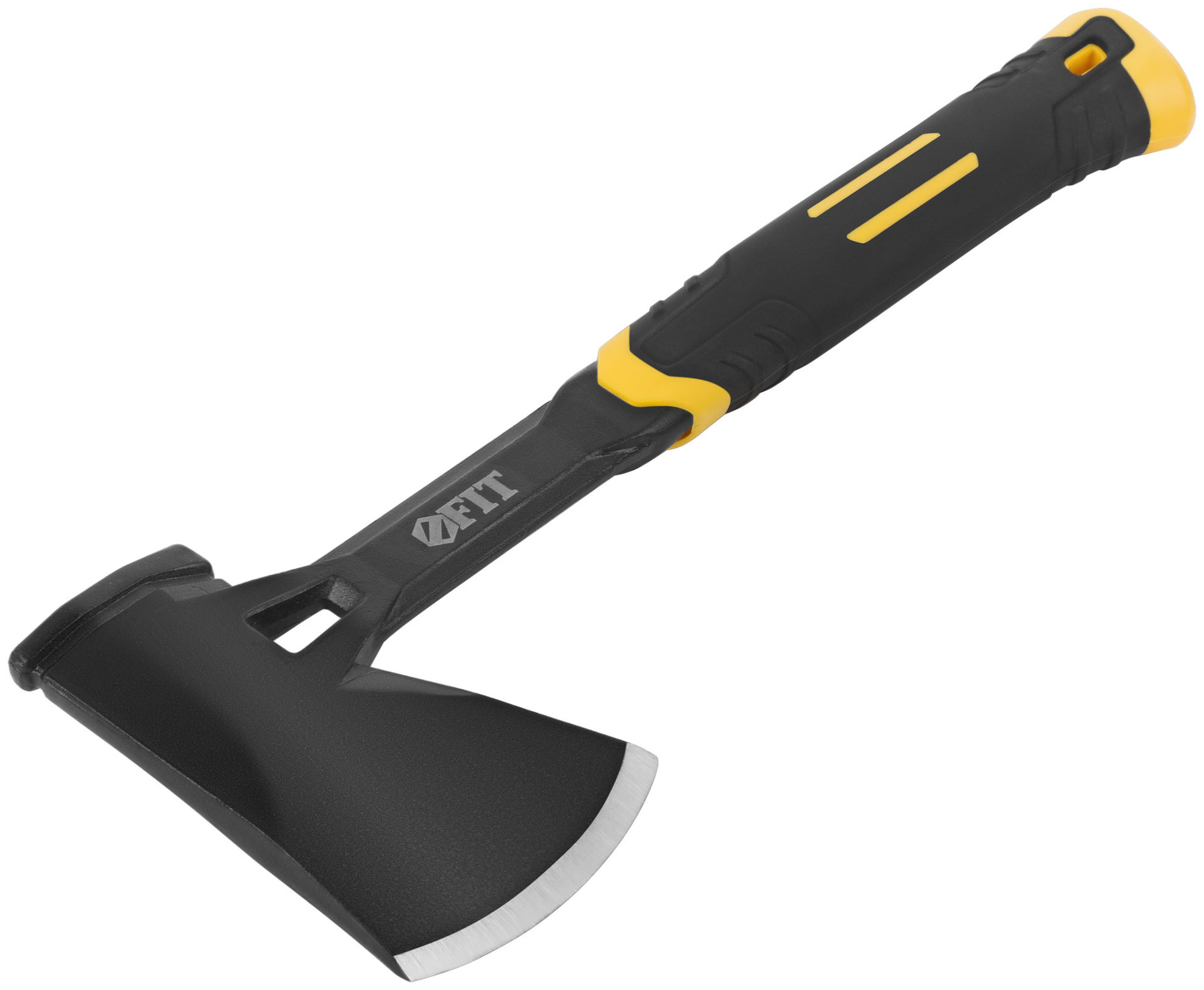 Топор туриста цельнометаллический Профи, пластиковая прорезиненная ручка 600 гр.