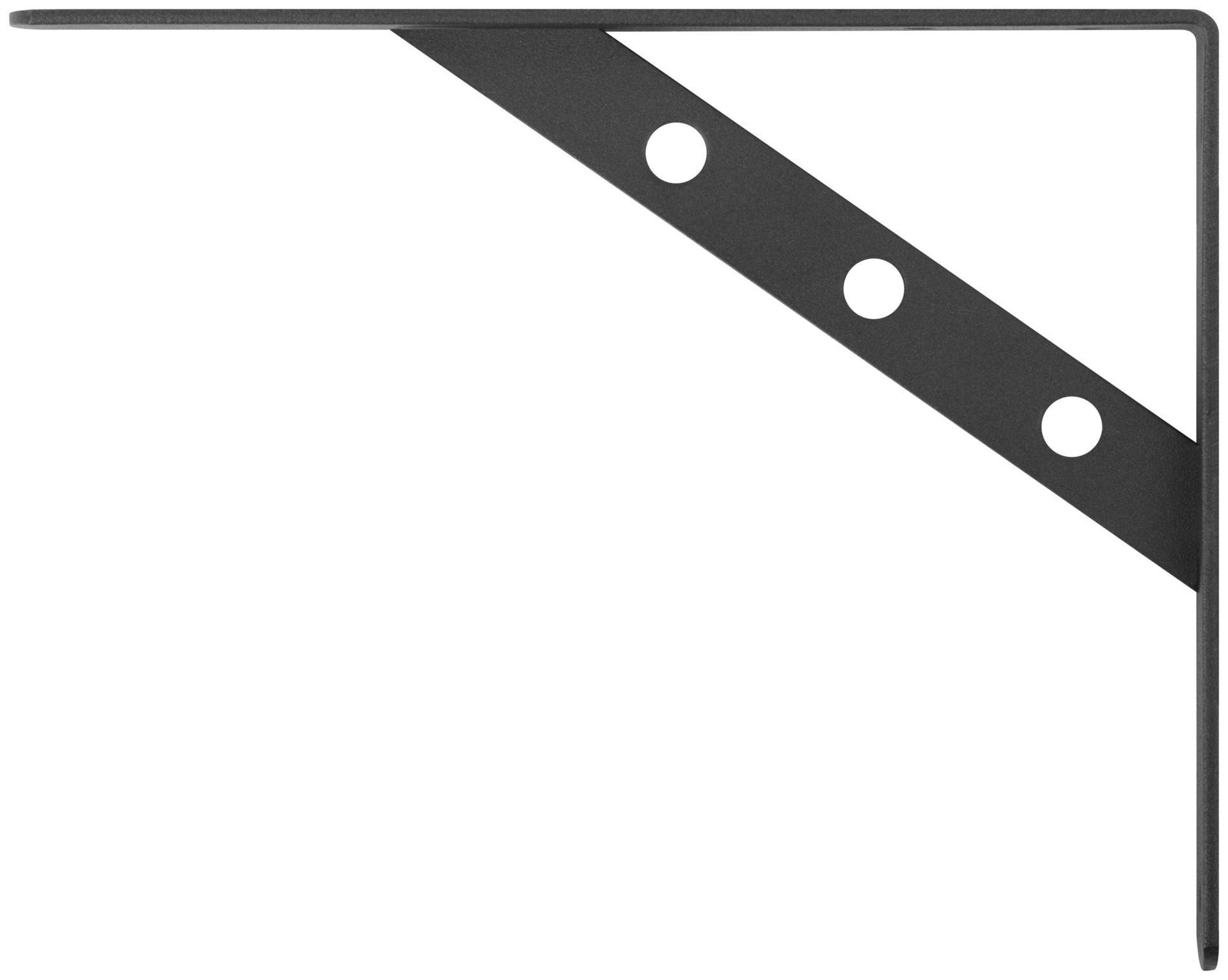 Уголок-кронштейн усиленный черный 250х200 мм (66106)