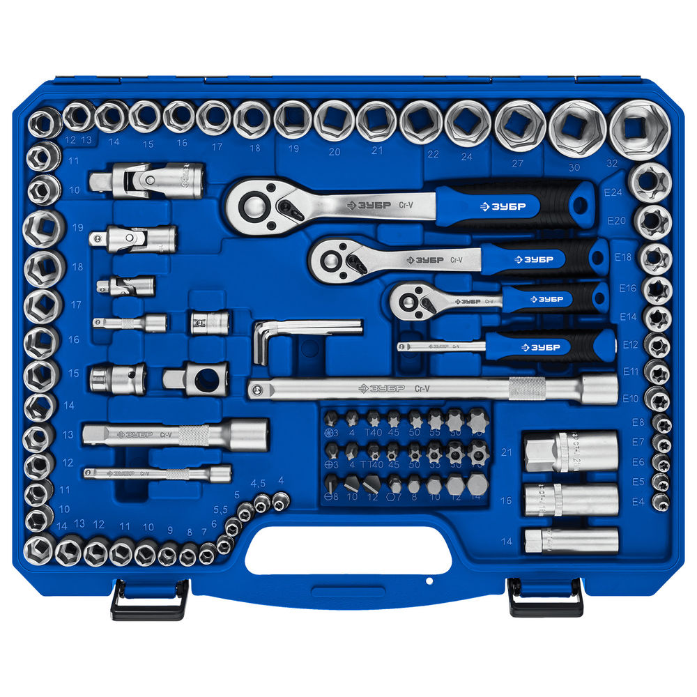 Универсальный набор инструмента 151 предм. А-151 (1/2+ 3/8+ 1/4) Профессионал ЗУБР 27637-H150