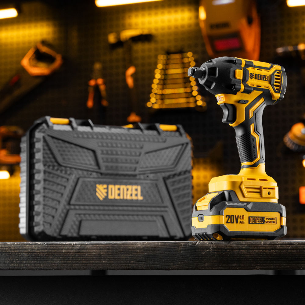 Гайковерт ударный аккумуляторный бесщет. CIWH-BL-20-350, Li-Ion, 20 В// Denzel (26520)