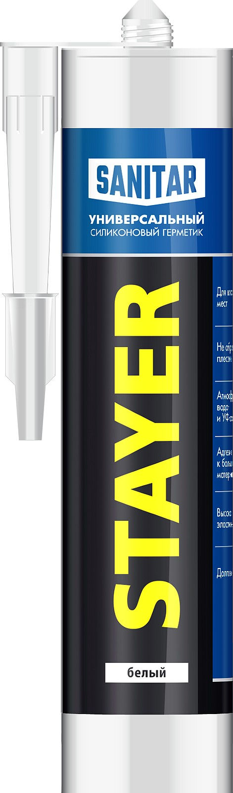Герметик силиконовый 260 мл, белый, санитарный STAYER 41215-0_z01